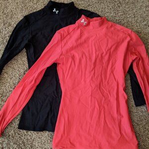 2 XS Under Armour Base Layers - Pink & Black